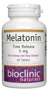 Bioclinic Naturals, Melatonin Time Release 5 mg 60 tabs bottle