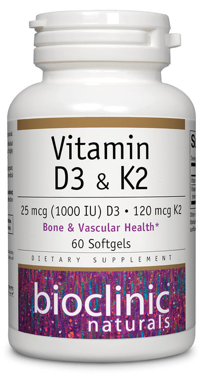 Bioclinic Naturals Vitamin D3 & K2 60 Gels by Bioclinic Naturals
