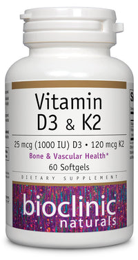 Bioclinic Naturals Vitamin D3 & K2 60 Gels by Bioclinic Naturals bottle