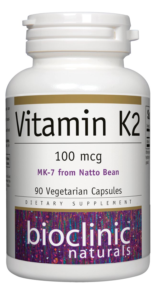 Bioclinic Naturals - Vitamin K2 100 mcg. - 90 Vegetarian Capsules bottle