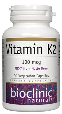 Bioclinic Naturals - Vitamin K2 100 mcg. - 90 Vegetarian Capsules bottle