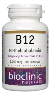 Bioclinic Naturals - B12 Methylcobalamin 5000 mcg 60 LOZ bottle