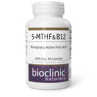 Bioclinic Naturals 5-MTHF & B12 Biologically Active Folic Acid - 60 Lozenges
