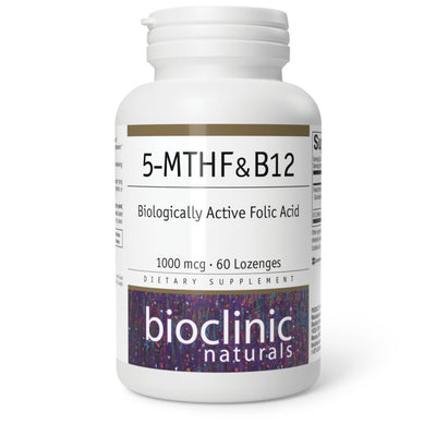 Bioclinic Naturals 5-MTHF & B12 Biologically Active Folic Acid - 60 Lozenges