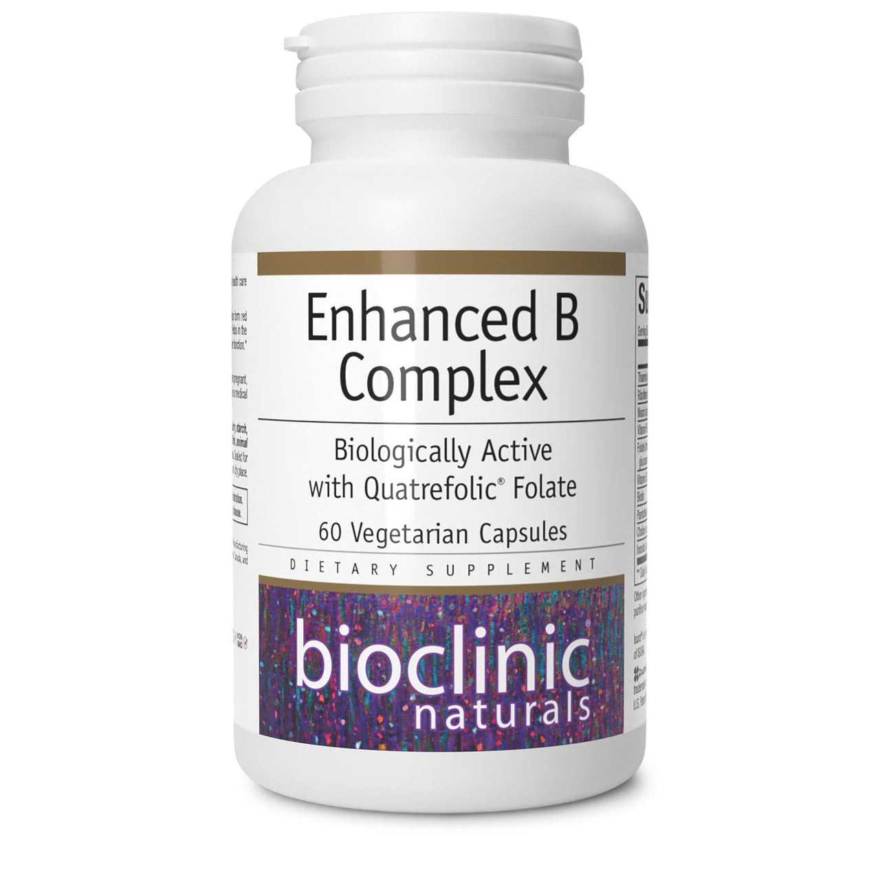 Bioclinic Naturals Enhanced B Complex 60 Softgels - Biologically Active and with Quatrefolic Folate bottle