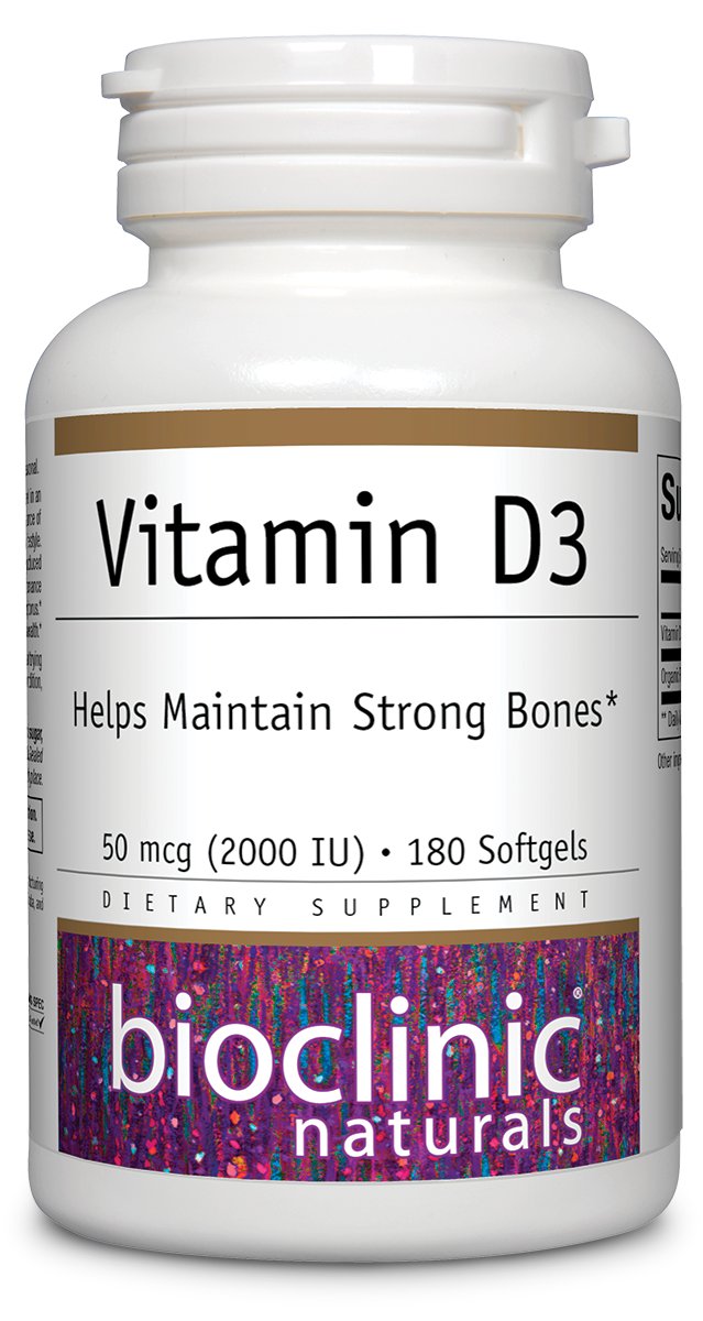 Bioclinic Naturals Vitamin D3 2,000 I.U. 180 Softgels