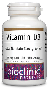 Bioclinic Naturals Vitamin D3 2,000 I.U. 180 Softgels