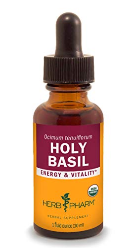 Herb Pharm Certified Organic Holy Basil (Tulsi) Extract for Energy and Vitality, 1 Ounce (DBAS01)