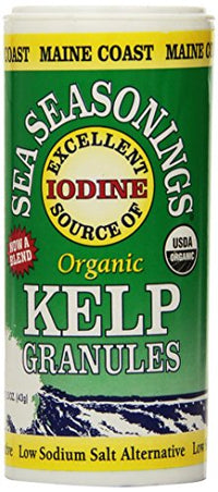 Maine Coast Sea Vegetables Kelp Granules Blend | Organic Seaweed Snacks | Sustainably Harvested | Low Sodium Salt Alternative | Rich in Iodine & Minerals | Ideal for Soups, Salad | 1.5 oz (Pack of 1)