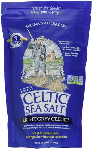 Light Grey Celtic Sea Salt 1 Pound Resealable Bag  Additive-Free, Delicious Sea Salt, Perfect for Cooking, Baking and More - Gluten-Free, Non-GMO Verified, Kosher and Paleo-Friendly