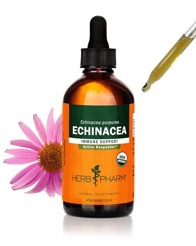 Herb Pharm Certified Organic Super Echinacea Liquid Extract for Active Immune System Support - 4 Oz