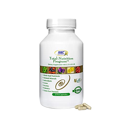 NWC Naturals Total-Nutrition Program Multivitamin with Enzymes Plus Prebiotics and Probiotics Supplement, Complete Care for Men and Women, Vegetarian Natural Whole Food Vitamins, 270 Capsules