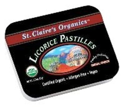 St. Claire's Organic Candy, Licorice Pastilles, 1.5 Ounce (Pack of 6)