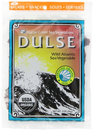 Maine Coast Sea Vegetables Organic Dulse Whole Leaf Bag | Nutritious Food & Seaweed Snacks | Rich in Iodine | North Atlantic Harvest | Great for Salads, Soup, Smoothies | 2 Oz (Pack Of 6)