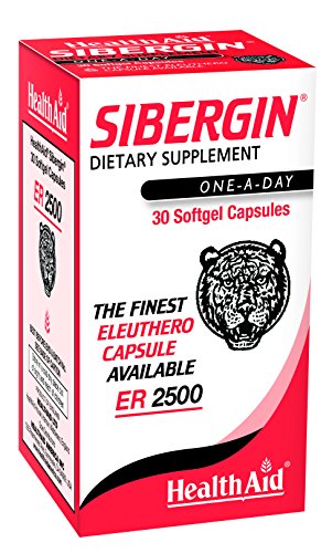 HealthAid Sibergin, Siberian Eleuthero, 30ct, Once Daily, Soft Gel Capsules Helps Combat Stress and Fatigue, Promotes Stamina and Endurance
