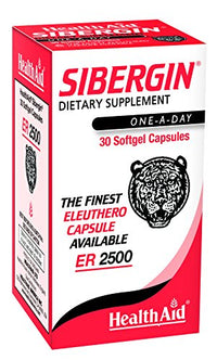 HealthAid Sibergin, Siberian Eleuthero, 30ct, Once Daily, Soft Gel Capsules Helps Combat Stress and Fatigue, Promotes Stamina and Endurance