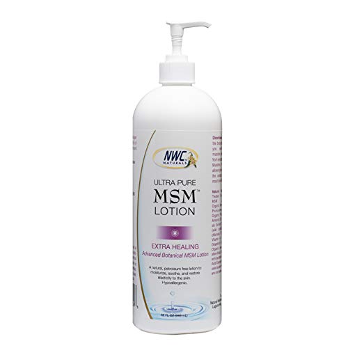NWC Naturals Ultra-Pure MSM Lotion, All Natural, Hypoallergenic, Extra-Healing, Nourishing Body Lotion 32 Ounces
