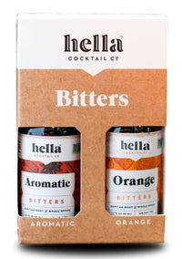 Hella Cocktail Co. 2-Pack Bitters Bar Set (3.4 Fl Oz Total) - Craft Aromatic and Orange Cocktail Bitters Made with Real Fruit Peel and Whole Spices