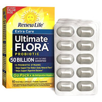 Renew Life Extra Care Ultimate Flora Probiotic 50 Billion Go Pack, 60 CT