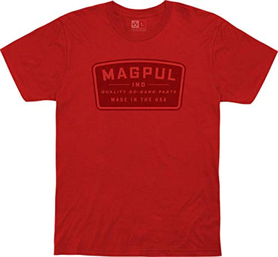 Mapgul Cotton Crew Neck Short Sleeve T-Shirt for Men, Go Bang Parts Red, Small