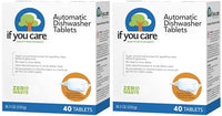 If You Care Dishwasher Tablets 40 Count - Powerful, Plant Based, Concentrated, Biodegradable, Natural Dish Cleaner Detergent, Dishwashing Soap Tabs (Pack of 2)