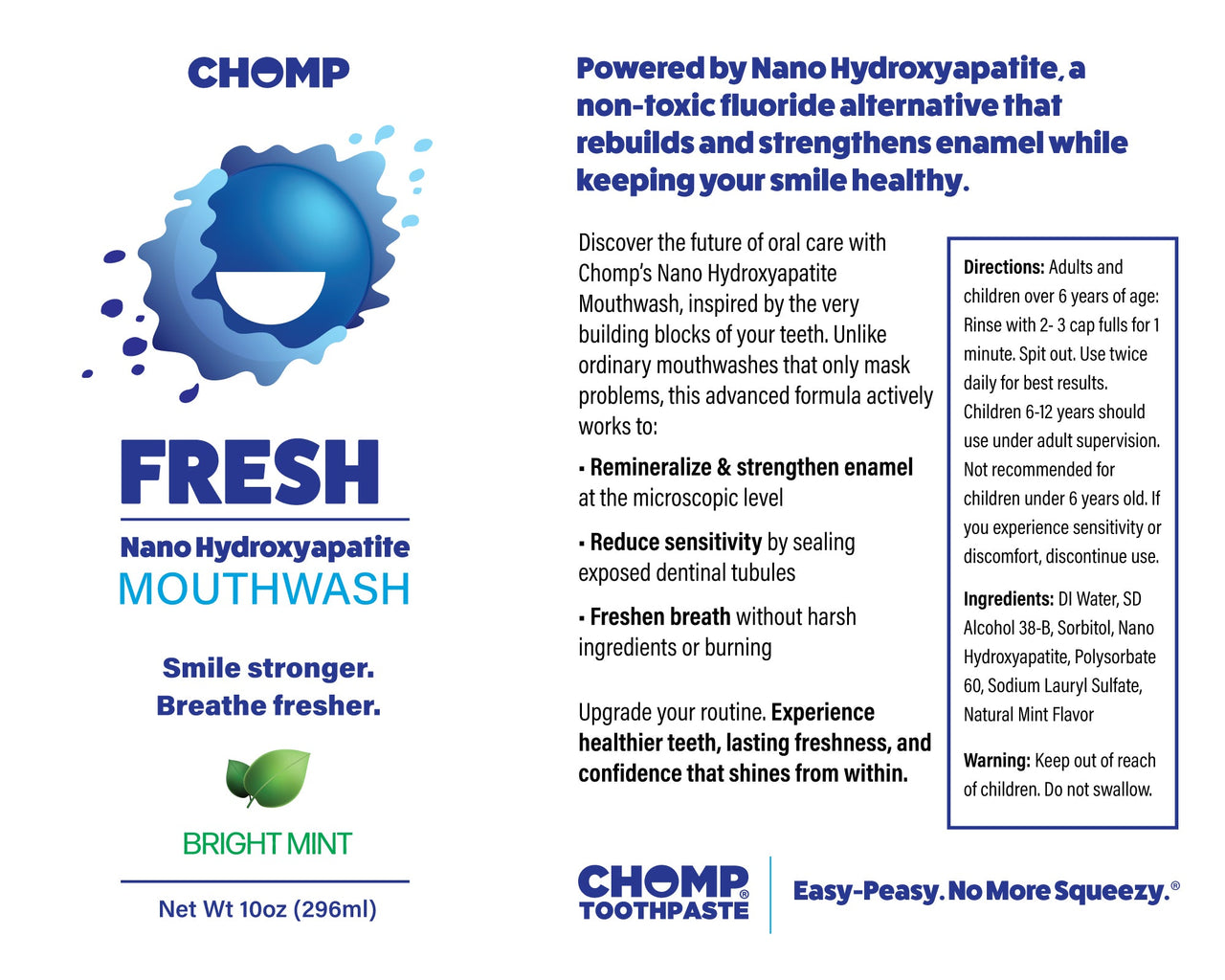 FRESH! Nano Hydroxyapatite Bright Mint Mouthwash
