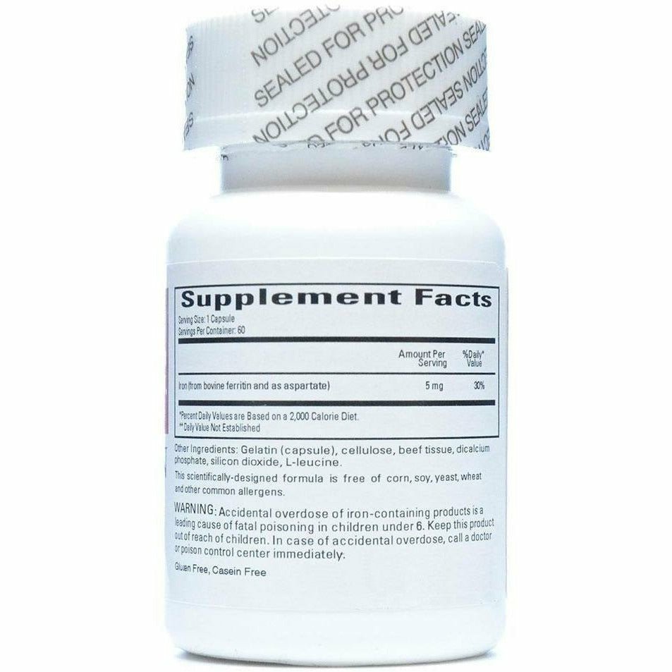 Ecological Formulas - Ferritin Fe 5 mg 60 caps [Health and Beauty] bottle