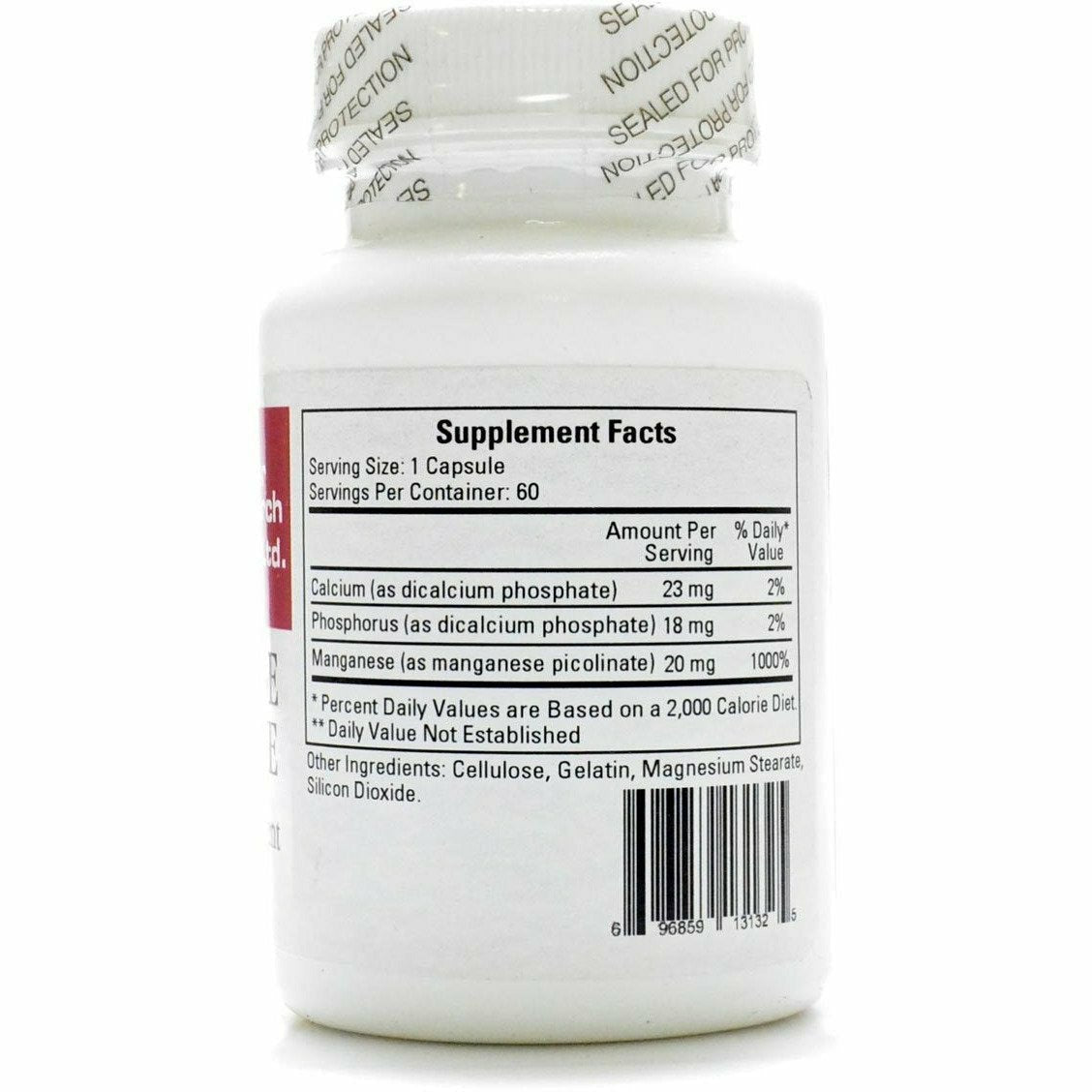 Cardiovascular Research Manganese Picolinate, White, 60 Count bottle