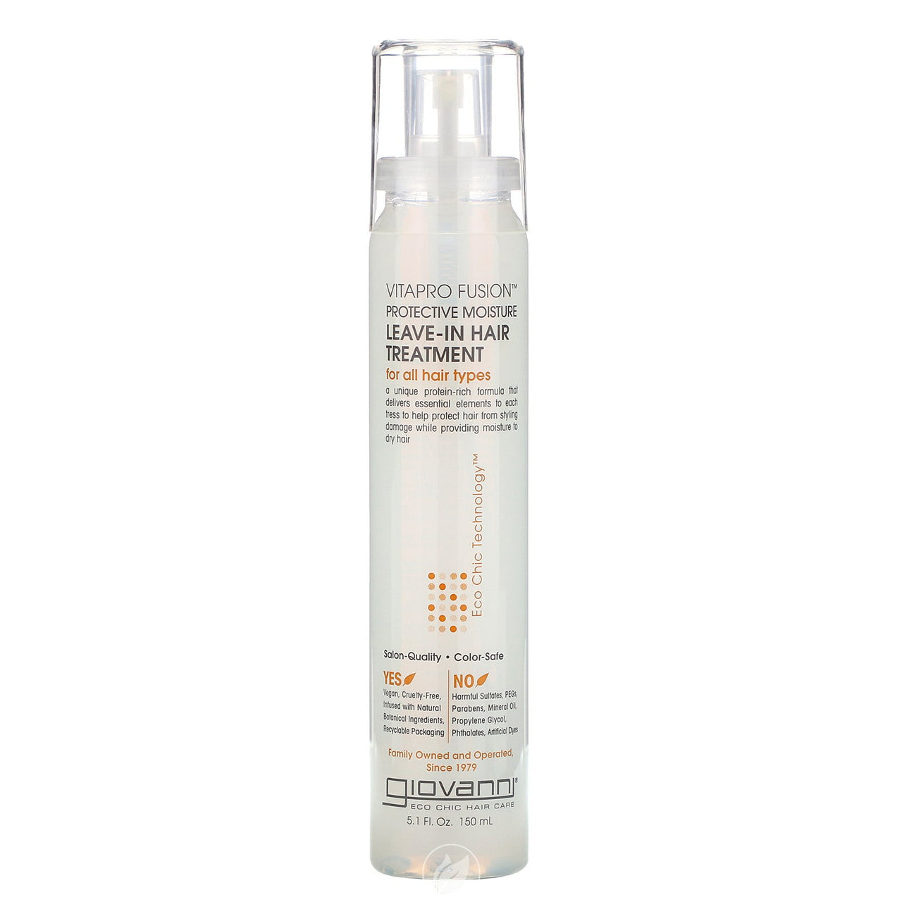 GIOVANNI- Eco Chic VitaPro Fusion Leave-In Hair Treatment- Protective Moisture for All Hair Types (5.1 Ounce)