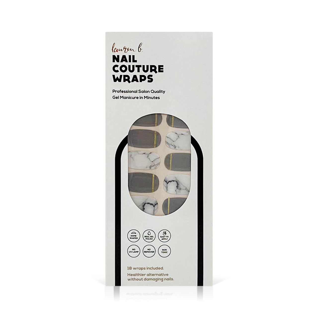 Grey & Gold Marble Gel Nail Wrap