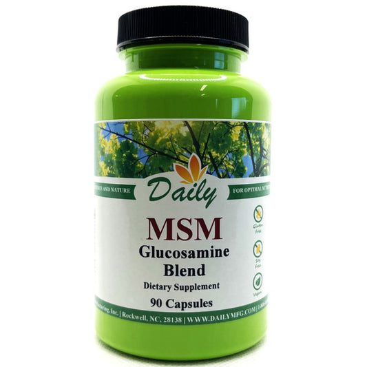 Daily Manufacturing MSM Glucosamine Blend (MSM, Glucosamine (Vegan), Vitamin C & Grape Seed Extract)