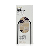 Reverse French Navy & Nude Marble Gel Nail Wrap