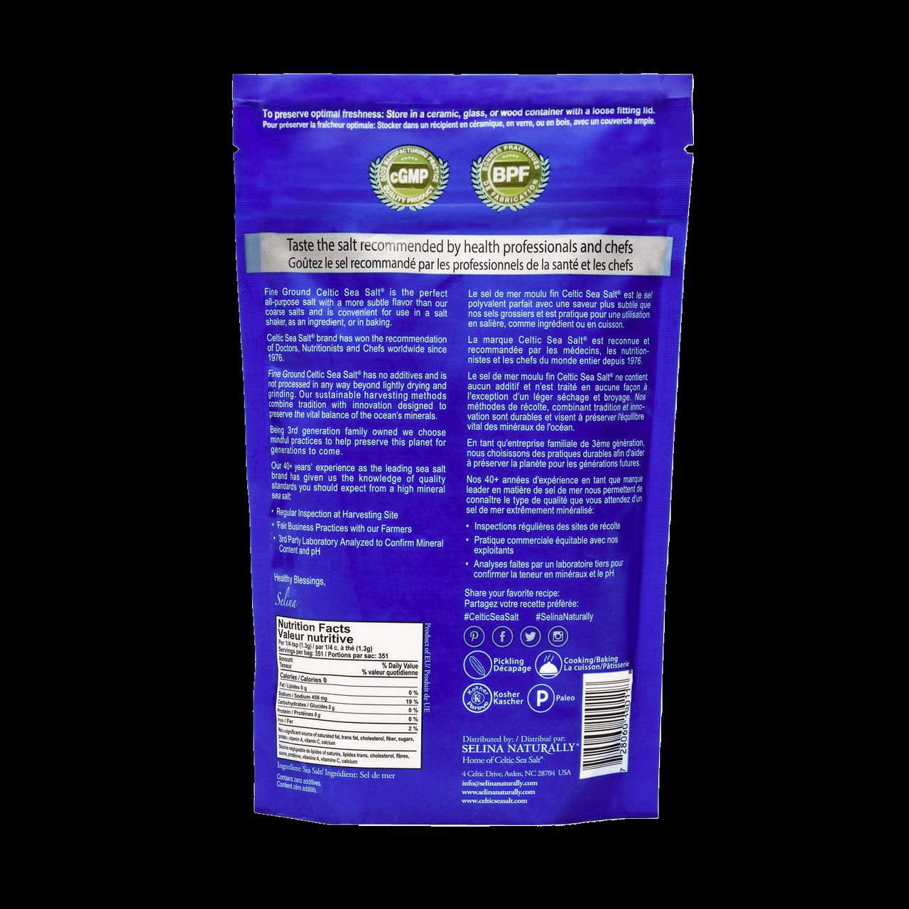 Celtic Sea Salt  Fine Ground, 16 Ounce Resealable Bag bottle