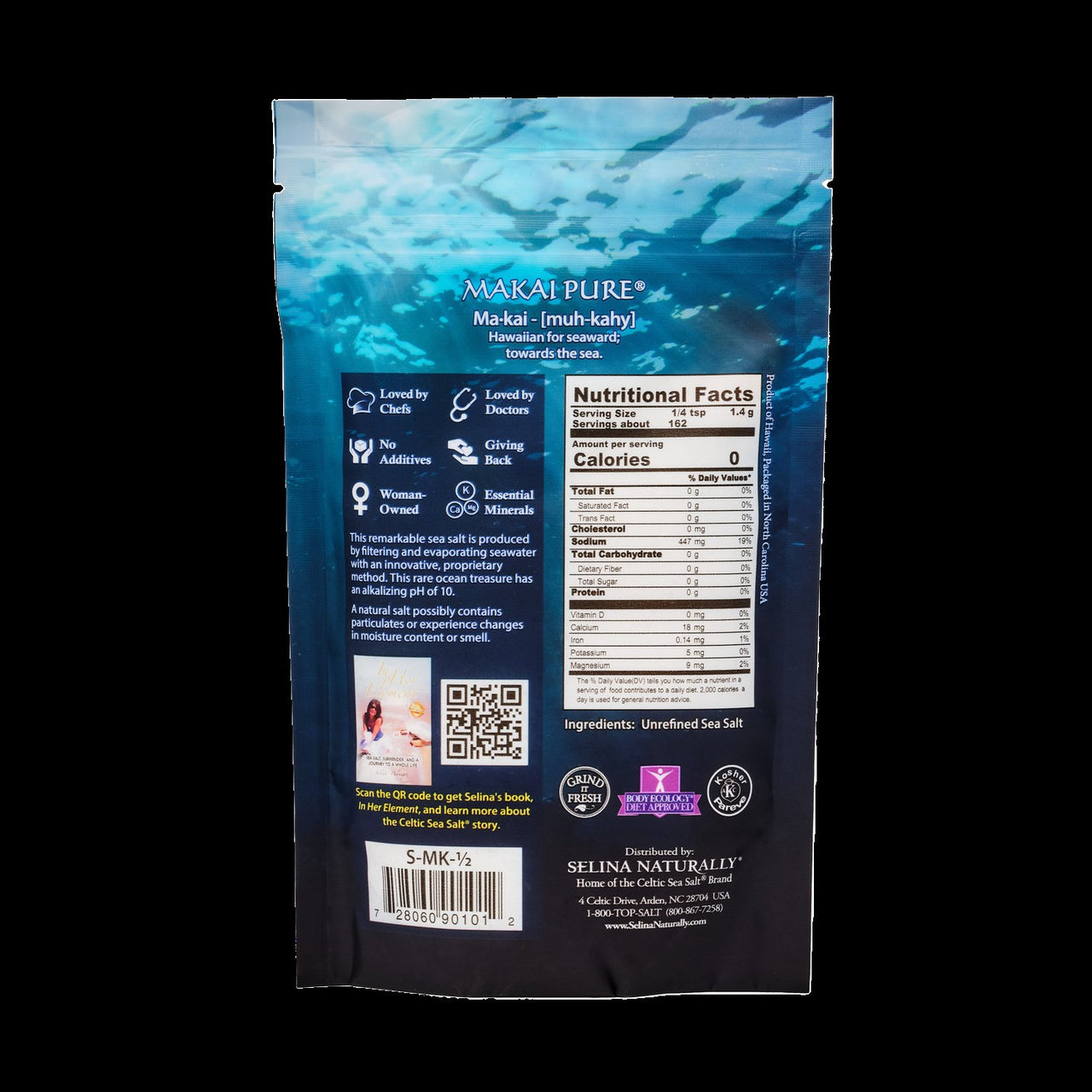 Celtic Sea Salt Makai Pure Gourmet Sea Salt, 8 Ounce bottle