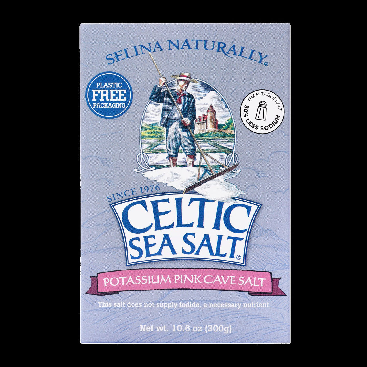 Celtic Sea Salt Pink Potassium Cave Salt 10.6 Oz (300 G)  Extra Fine Grain, Natural, Light In Sodium  For Shaker Jar, Salty, 10.6 Oz (Pack of 1)