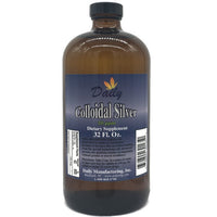 Daily Manufacturing Colloidal Silver (20 ppm - No Preservatives, Acids or Stabilizers) 32 oz Amber Glass Bottles