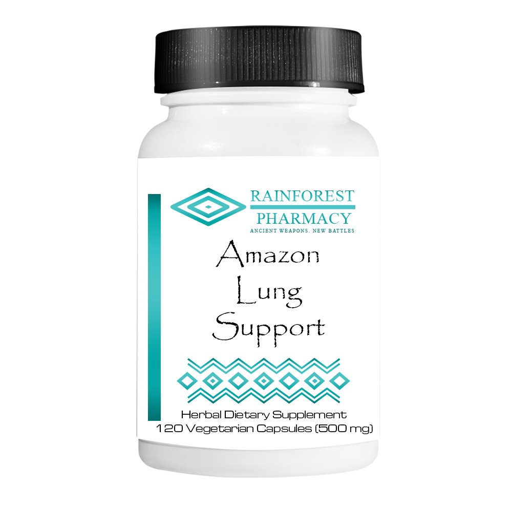 Amazon Lung Support 500mg, 120 Vegetarian Capsules | Ecologically Wildcrafted Herbal Blend for Lung Support | Non-GMO