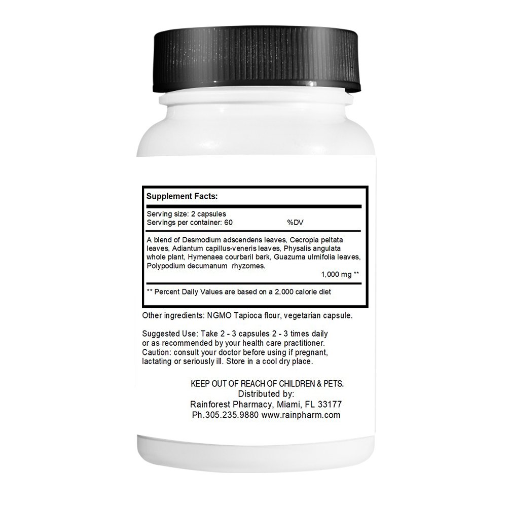 Amazon Lung Support 500mg, 120 Vegetarian Capsules | Ecologically Wildcrafted Herbal Blend for Lung Support | Non-GMO Supplement Facts