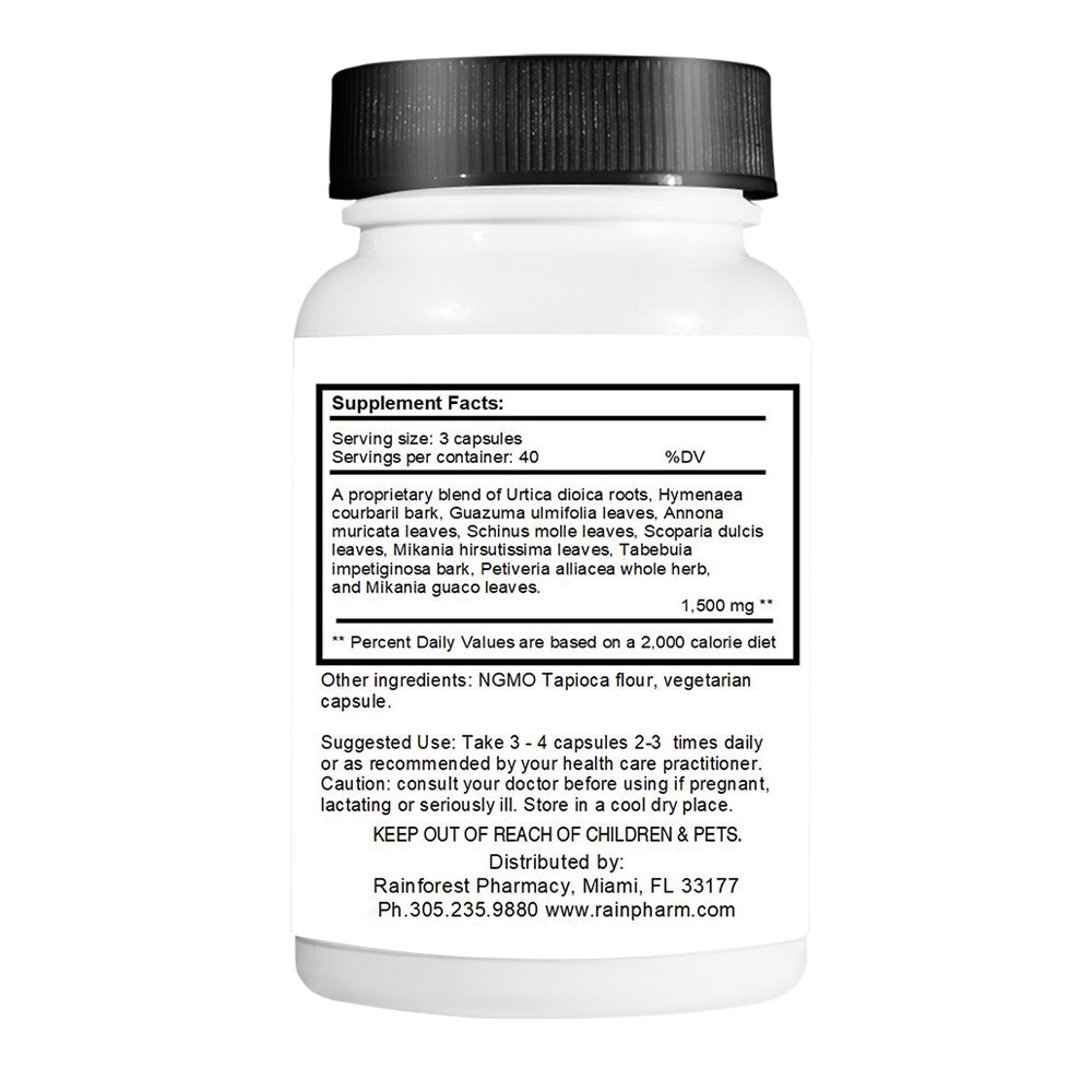 Amazon Prostate Support 120 Vegetarian Capsules - Prostate Supplements for Men with Stinging Nettle Root & 9 Rainforest Botanicals Supplement Facts