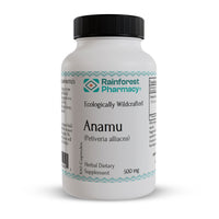 Anamu Capsules 500 mg Guinea Hen Weed (Petiveria alliacea) | Ecologically Wildcrafted from Amazon Rainforest | 100 Vegetable Capsules bottle