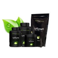 LiyfZyme Plant Based Digestive Enzyme Supplement - 180 Veggie Caps. PuraDyme By Lou Cornoa. bottle