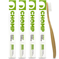 CHOMP Bamboo Flossing Toothbrush 4-PACK