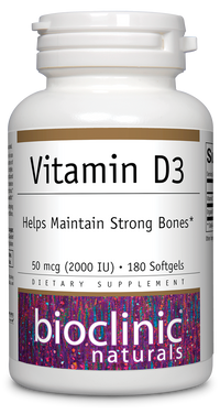 Bioclinic Naturals Vitamin D3 2,000 I.U. 180 Softgels