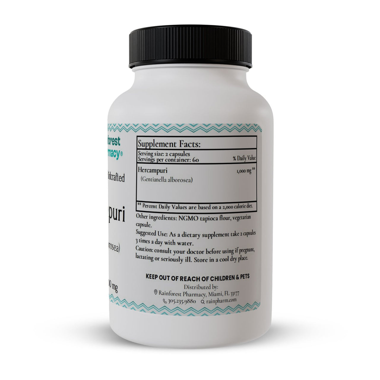 URMIIM Rainforest Pharmacy Hercampuri 100 Capsules 500 Mg Supplement Facts