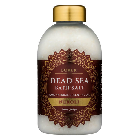 Bokek Bokek Organic Neroli Bath Salt, Dead Sea Salt Scented With Certified Organic Essential Oil, 20 Ounce Jar, White, Neroli, 20 ounces