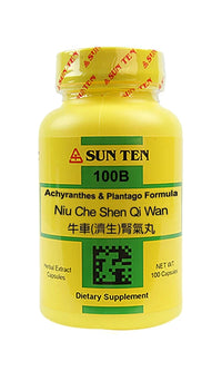 SUN TEN - Achyranthes & Plantago Formula Capsules/NIU Che (Ji Sheng) Shen Qi Wan / 牛車腎氣丸 100 Capsules