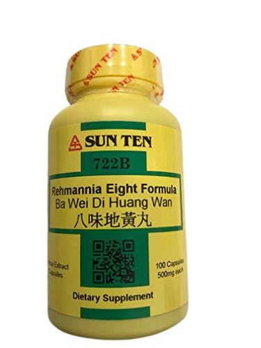 Sun Ten - Rehmannia Eight Formula, 722B 100 Capsules, Ba Wei Di Huang Wan