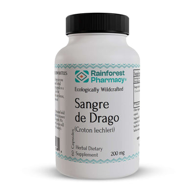 Sangre de Drago 60 Vegetarian Capsules 200 mg - 100% Pure Peruvian Ecologically Wildcrafted Croton Lechleri Dragon’s Blood for Digestive and Skin Health