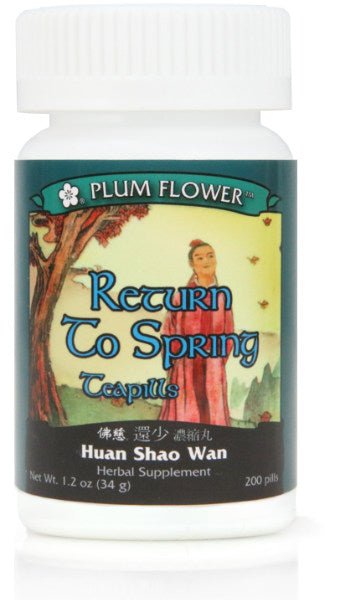 Return To Spring Teapills (Huan Shao Wan), 200 ct, Plum Flower bottle
