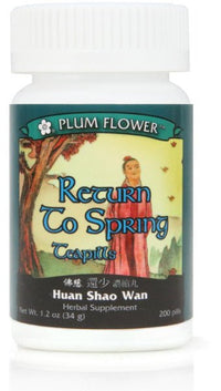 Return To Spring Teapills (Huan Shao Wan), 200 ct, Plum Flower bottle